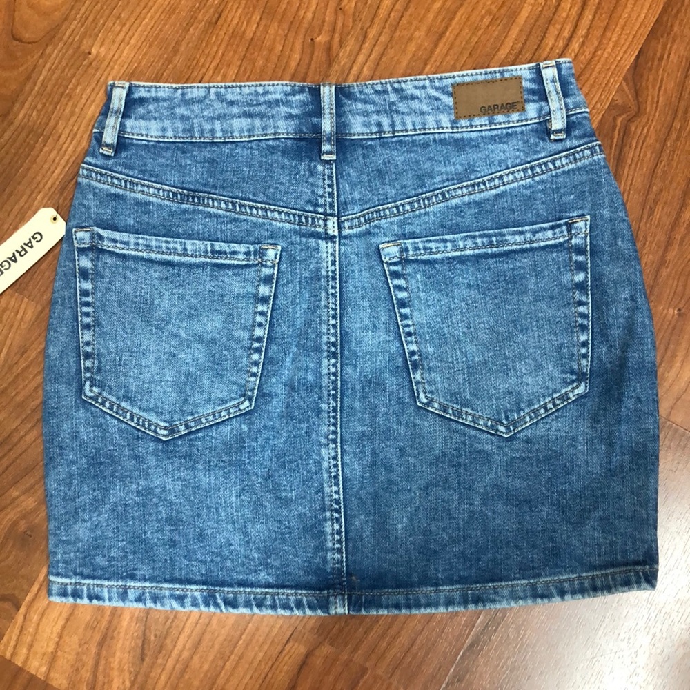 GARAGE Denim Zip Front Mini Skirt S NWT - Picture 3 of 8